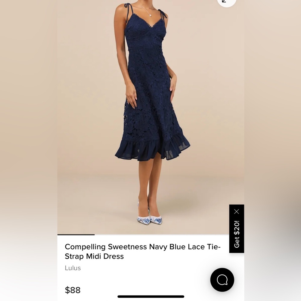 Lulu's Navy Lace Midi Dress